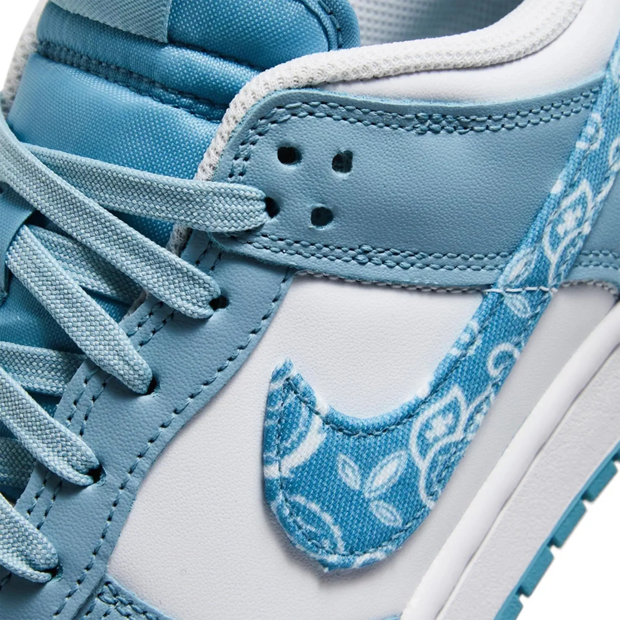 Detail view of Nike Dunk Low Essential Paisley Pack Blue (W) DH4401-101